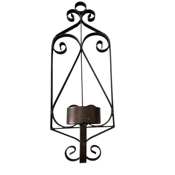 Vintage Metal Wrought Iron Gothic Wall Sconce Candle Holder‎ - Picture 1 of 4